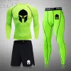 Uppsättningar Ny Spartan Logo Compression Men's Sport Quick Dry Running Set Kläder Tracksuit Joggers Training Gym Fitness Superhero Mens
