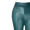 Pantalones de mujer moda para mujer sólidos sólidos pantalones casuales de cuero sexy leggings apretados