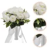 Decorative Flowers Bridal Bouquet Flower Bouquets Wedding Holding Simulation Pearl Hand Bride Artificial