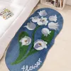 Tapis moelleux tulipes de chambre douce tapis de chambre douce mignon tapis de chevet pour enfants chambre non glissée bébé playmats de sol