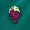 Broches weimanjingdian arrivée gold couleur plated perles perles violet grape alliage broche broche