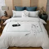 Bettwäsche -Sets 4/7 UDS Plata Grey Egipcio de Lujo Juego Cama Algodn Bordado Chino Edredn Sbanas Pillowcase41