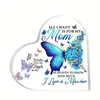 Figurines décoratifs Signe de message Imprimé Crystal Acrylique Heart Plaque Gift de la fête des mères Noël pour maman Mother Bedroom Office KeepSake