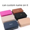 Custom Name Pebble Leather Medium Travel Jewelry Box Foil Embossed Storage Bag Stud Necklace 240329