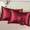 Pillow 2PC Imitation Silk Pillowcases El Case Solid Color Cases For Living Room Bedroom Cover Home Decor