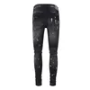 High street black paint distressed Purple Brand jeans Fashion high quality pants 1 1 28-40 size