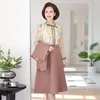 Plus Size Dresses Spring Dress Set Detachable Coat Autumn Women's Elegant Visual Focus Pullover Vintage Bottom Shirt Casual