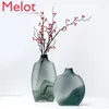 Vases High-End Modern Chinese Style Gray Ink Flower Arrangement Glass Vase Creative Personality Handmade Decoration Ornaments