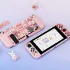 Tillbehör Geekshare Nintendo Switch Oled Case Gothic Rabbit Cartoon Söt Switch Oled Protective Shell Split Joycon Case Hard Shell Ny