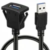2024 1 Metre USB 30 Panelli Montaj Uzatma Kablosu, Araba Kamyonu Tekne Motosiklet Gösterge Tablosu için Uygun ve Kolay Erişim için