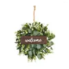 Decorative Flowers Eucalyptus Leaf Wreath Minimalist Door Decor Vibrant And Lifelike Appearance Suitable For Thanksgiving Christmas