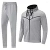 Running sets 2 pcs Men's Tracksuit Capuched Suit Men Sports Sports Dry Vêtements Dry Joggers Training Gym Fitness Sport Wear