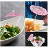 Forks 144Pcs Color Flower Paper Small Umbrella Sign Fruit Cocktail Bar Supplies Plate Drink Decoration