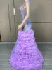 Stage Wear Style Fashion Purple Gauze Women Dress Po Shoot Party Bar Birthday Celebration Outfit Performance Costume