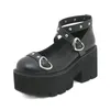 Casual Shoes Womens Platform Mary Jane Ankle Strap Chunky Heels Buckle Hollow Out Knight Party Pumps Faux Leather