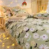 Bedding Sets Washed Cotton Four-piece Girl Heart Princess Style Quilt Cover Bed Skirt Pillowcase