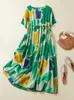 Plus maat Boho Beach Floral Summer Jurk vrouwen Katoen dames jurken Loose Casual Lange Oversized Woman Dress Vestidos 240329