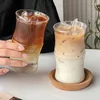 Kieliszki do wina Proste szklane kubek o wysokiej wartości Bamboo Ice American Latte Desser Milk Restaurant Wysoka temperatura napój odporny na wysoką temperaturę