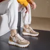 Casual Shoes Women Luxury Sports Spring Autumn Mesh Color Block Trendy Soft Sole Platform Sneakers Zapatos de Mujer