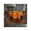Decorative Objects Figurines Nuclear Explosion Bomb Mushroom Cloud Lamp Flameless For Courtyard Living Room Decor 3D Night Light R Dh5Ly