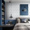 Fonds d'écran Gris et bleu pel peigner papier peint papier peint géométrique papier peint amovible auto-adhésif pour décoration de chambre à coucher