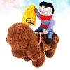 Dog Apparel Cowboy Rider Costume Suit: Clothes Knight Style With Purse Saddle Dress Clothing Halloween Kids