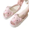 Slippers Femmes Animal mignon drôle ouverte Open Pig Home Sandales Anti Slip House Soft House Confortable pour intérieur extérieur