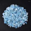 Dekorativa figurer 50 4 Size Natural Blue Aquamarine Quartz Gravel Crystal Stone Rock Chips Prov Lucky Stones and Minerals