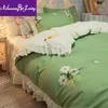 Bedding Sets Korean Version Of The Net Red Bed Sheet Skirt Four-piece Thickened Princess Style Duvet Cover Three-piece Student