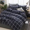 Ensembles de literie Plaid Quilt King Size Couleur solide Couleur complète Couvre de couette de taie d'oreiller complète