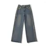 Jeans pour femmes femmes Vintage High Wiston Blue Baggy Fashion Denim Pantalons coréen Y2K Streetwear Retro Wide Jam Cowboy Pant