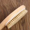 Outils de bain accessoires de peau sèche en bois brosse corporel exfoliation naturaliers Bristle Brosse masseur de bain douche de bain Spa épurateur à sec massage brosse outils 240413