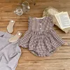 Shorts Milancel 2022 Summer Baby Clothing Setting Girller Girls Plaid Tee and Shorts 2 PCs Meninas