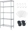 Hooks Organizer Plank 5 Laag rekken Eenheid Verstelbare Draadplanken Rack Zware opslag voor Home