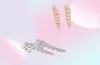 Europe America Designer Style Fashion Lady Femmes Brass 18K Gold plaqué Fond Diamond Full comme des boucles d'oreilles Stump Clip oreille 3 Color6081312