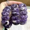 Natural Amethyst Gemstone Bracelet Natural Energy Stone Bangle Gemstone Jewelry for Woman Birthstone for Aquarius for Gift 240402