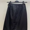 Skirts Designer 24 Spring Casual Triangle Metal Logo Printed Leather Zipper Head Regenerated Nylon Half Skirt 4QRE