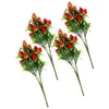 Fleurs décoratives 4 PCS Simulation Bouquet de fraises Décor de bureau artificiel Frail de fruits de faux ornement