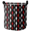 Sacs à linge Stripes géométriques rouges blancs noir panier sale et pliable organisateur d'organisateur