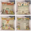 Pillow European Vintage Poster Kissenbezug Dekor Cartoon Kinder Musik Daves Fall 45x45 Plüschabdeckung für Sofa Home Chair