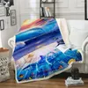 Cobertores Plstar Cosmos golfinhos fofos colorido manta de animal 3D Sherpa na cama Têxteis da casa Sonho