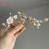 Clips de cheveux CZ Bride Bijoux Mariage Femmes Girls Headpice Shell Shell Bridal Peigl RE6091