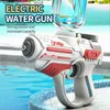 Sand Play Water Fun Childrens helautomatiska vattenpistoler Space Electric Water Gun Beach Summer Water Battle Toy Adult Boy Outdoor Game Q240413