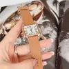Armbandsur vintage rektangel romersk urtavla kvartsur rörelse läderband damer titta på vattentät armband kedja presentklocka reloj
