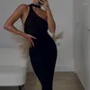 Casual Dresses One Shoulder Bag Buttock Slim Dress Sexy Hip Fit Women