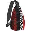 Backpack Red Leopard And Zebra Animal Cross Chest Bag Diagonally Sling Travel Hiking Cycling Crossbody Shoulder Casual