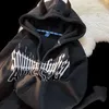 Bluzy damskie bluzy HARAJUKU DEMON BAKIET PROJEKT GOTHIC ZAMKADOWA Bluza z kapturem Goth Zip Up Hood Hoodie Y2K Ubrania Ubrania uliczne Kobiety 240413