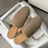 Slippers Summer Casual Women Leather Classic Buckle Flat Sandals Wear Outdoor Lawn Large Size 34-46 Dust Bag