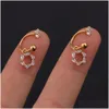 Стад 2PCS нержавеющая сталь минимальный хрустальный CZ Star Sears Serging Women Hoop Hoolx Tragus Carc