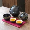 Conjuntos de Teaware 2024 Cerâmica Pote de Tea Capinha Copo Handmada Agência de Viagem Portátil Conjunto Retro